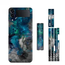 Colorful Anti-Scratch Sticker Skin Wraped For Samsung Galaxy Z Flip 4 3 5G Back Hinge Side Full Cover Film For Galaxy Z Flip4