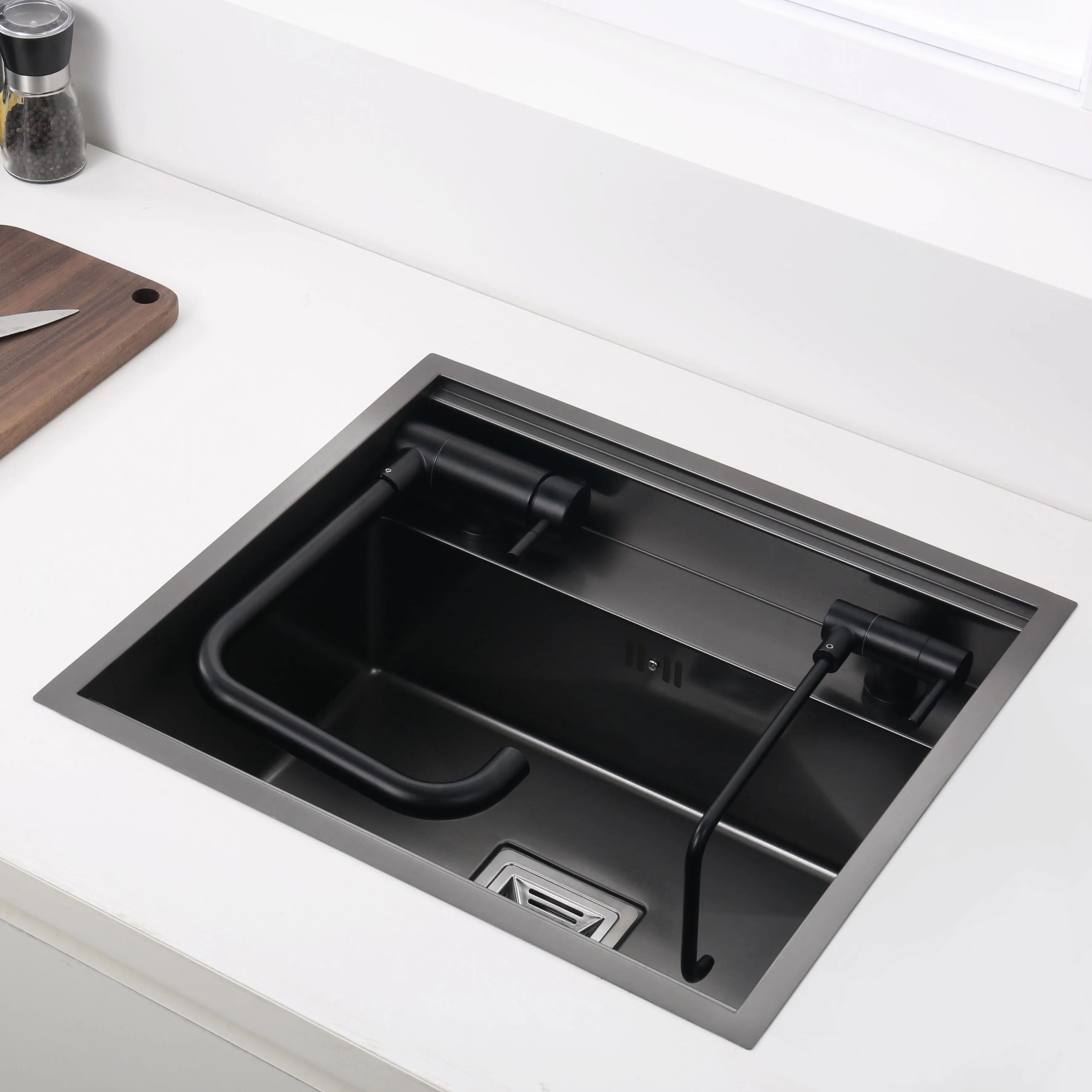 Hidden kitchen black sink bowl bar stainless steel balcony sink black bar sink set open
Hidden kitchen black sink bowl bar stainless steel balcony sink black bar sink set open