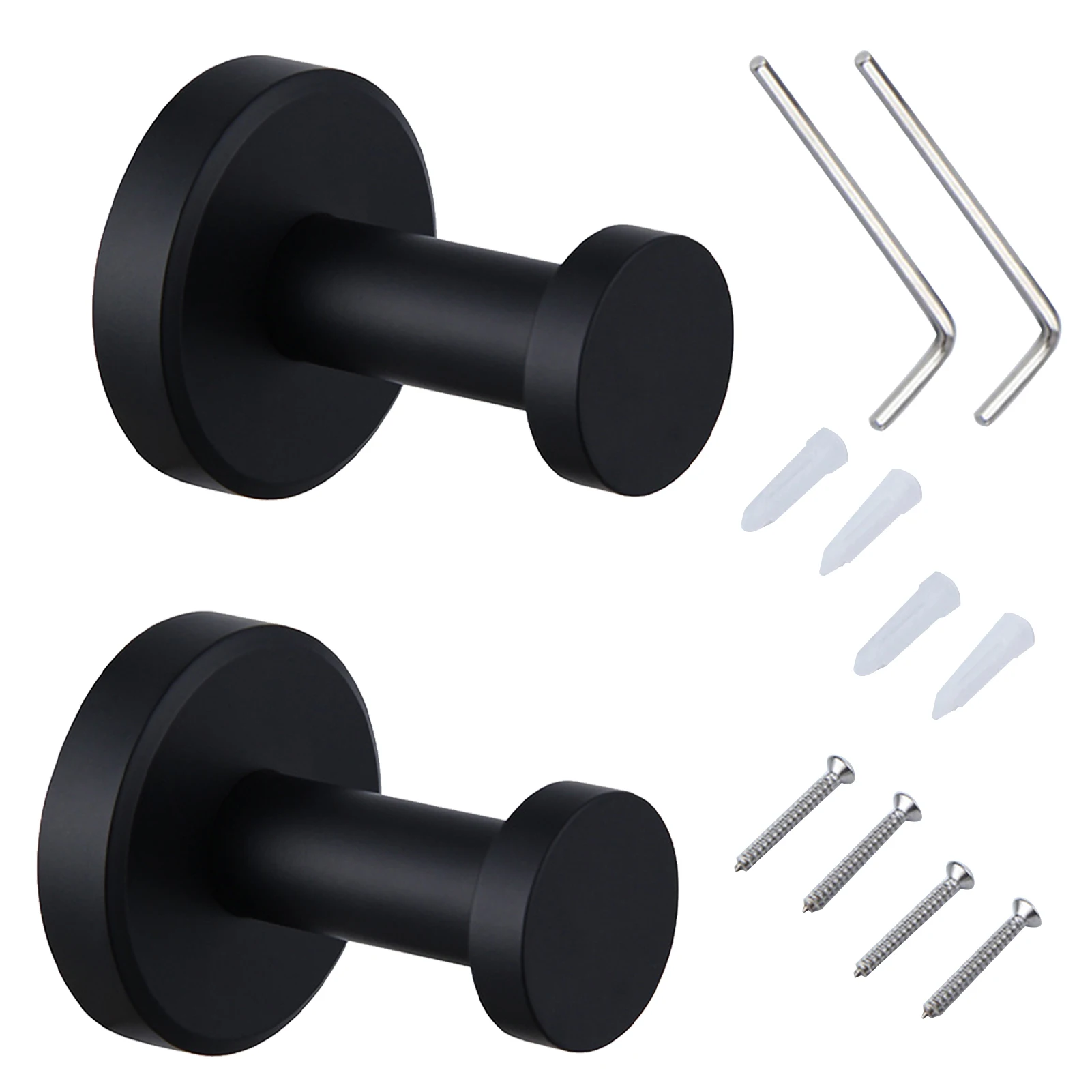 2pcs For Bathroom Clothes Wall Mounted Bath Robe Matte Black Home Coat Stainless Steel Round Rustproof Space Saving Towel Hooks
2pcs For Bathroom Clothes Wall Mounted Bath Robe Matte Black Home Coat Stainless Steel Round Rustproof Space Saving Towel Hooks