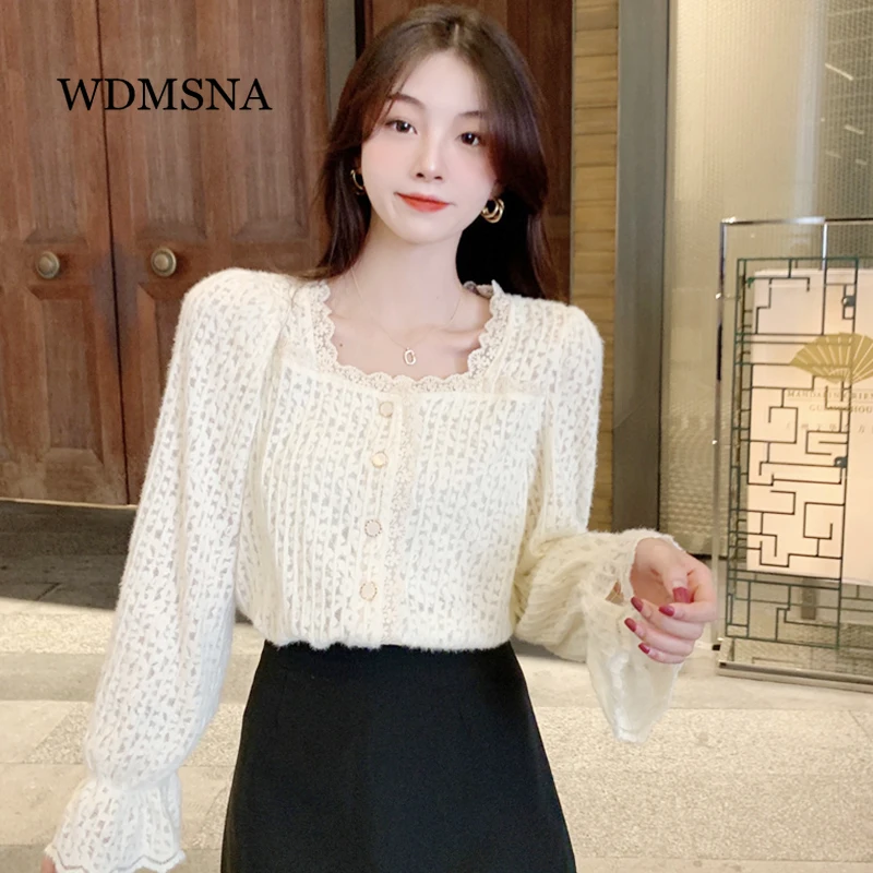 WDMSNA Lace Print Ladies Shirt Autumn Fashion Long Sleeve Blusa Feminina 2022 New French Square Neck Womens Tops and Blouses
WDMSNA Lace Print Ladies Shirt Autumn Fashion Long Sleeve Blusa Feminina 2022 New French Square Neck Womens Tops and Blouses