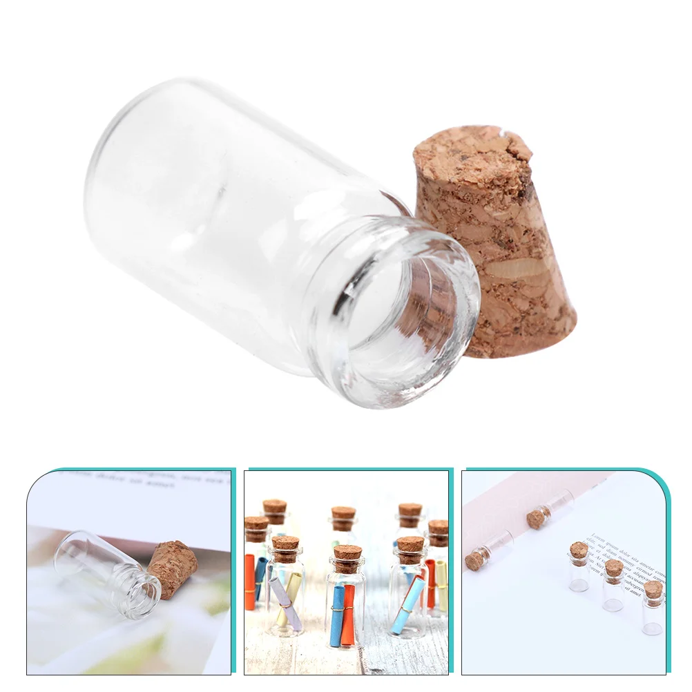 

30 Pcs Cork Stoppers Glass Bottles Tiny Glass Jars Wishing Bottle Diy Pendant Miniature Vials Cork Vial Bead Container