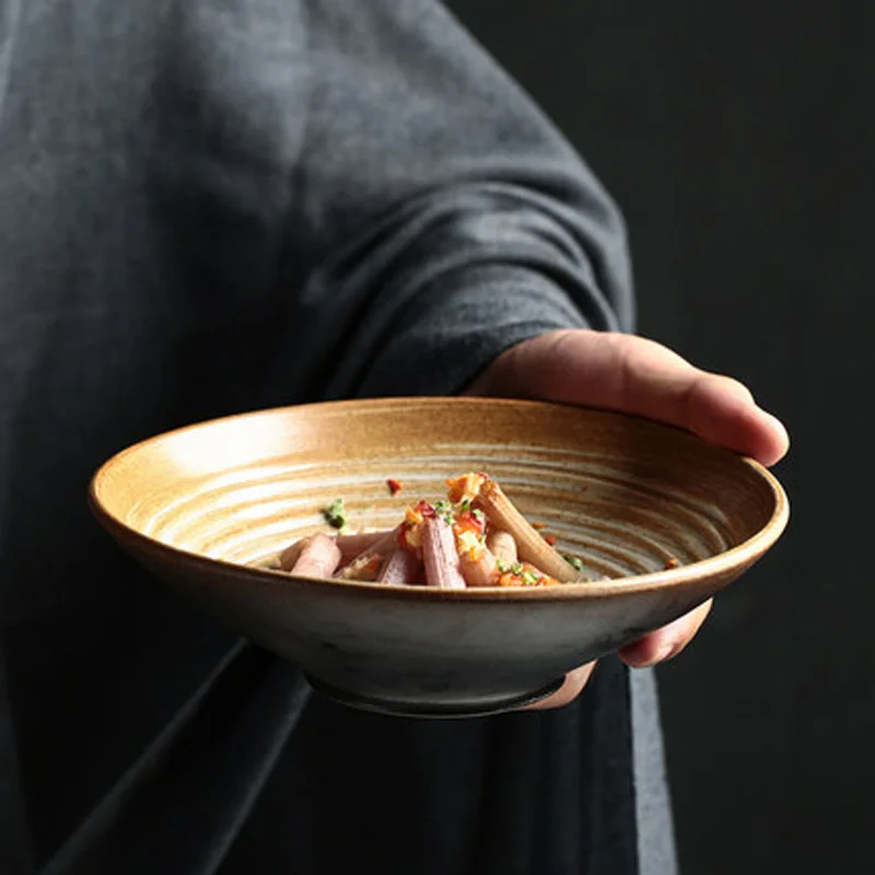 

FANCITY Jingdezhen ceramic noodle bowl simple soup bowl Japanese-style rough pottery rice bowl commercial handmade hat bowl sa
