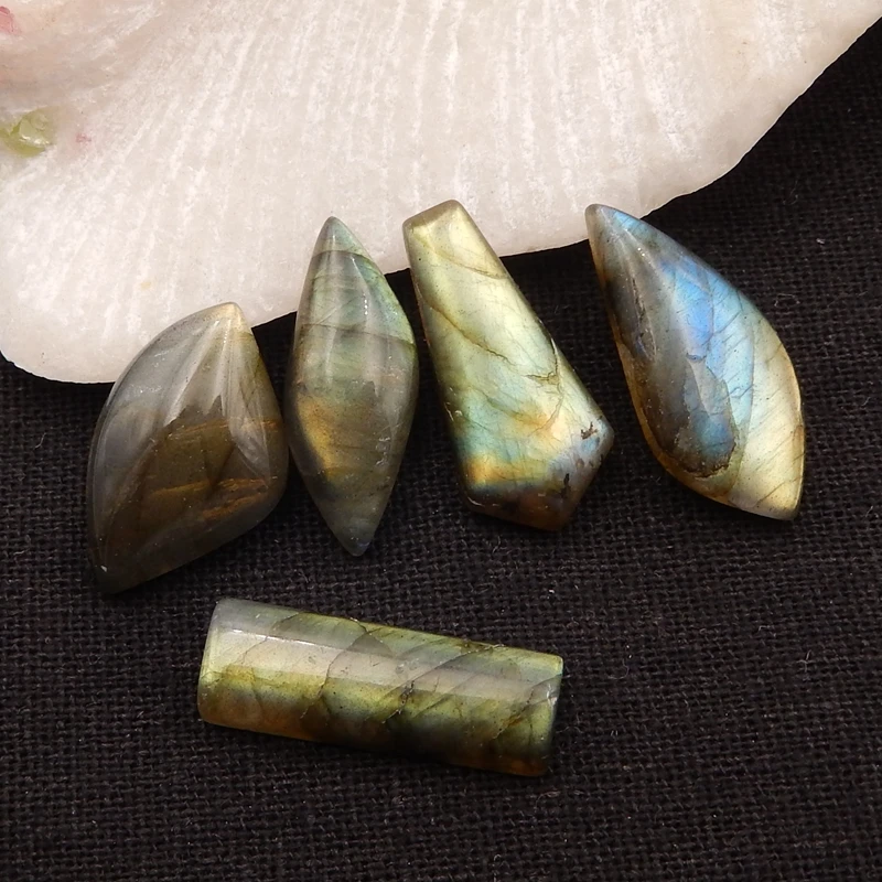 5pcs Natural Labradorite Gemstones Oval cabochon beads For Jewelry Making DIY Charms Bracelets Earrings Pendant25x11x3/22x13x4mm
5pcs Natural Labradorite Gemstones Oval cabochon beads For Jewelry Making DIY Charms Bracelets Earrings Pendant25x11x3/22x13x4mm