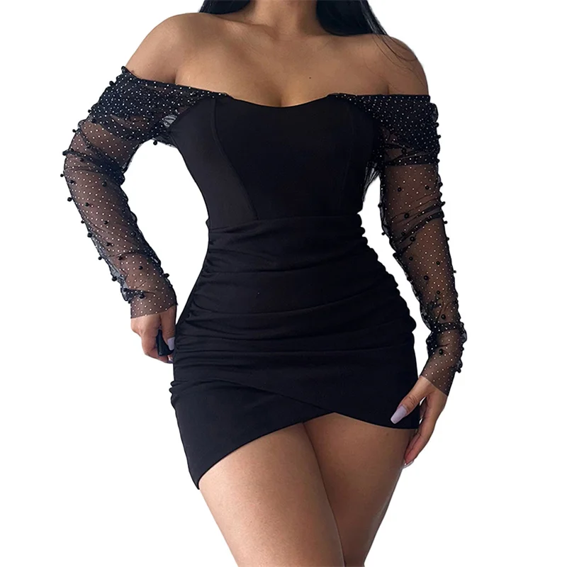 Платье Musuos женское вечернее с открытыми плечами, облегающее Сетчатое мини-платье с длинным рукавом, без бретелек, с открытой спиной, Клубное...
Платье Musuos женское вечернее с открытыми плечами, облегающее Сетчатое мини-платье с длинным рукавом, без бретелек, с открытой спиной, Клубное...