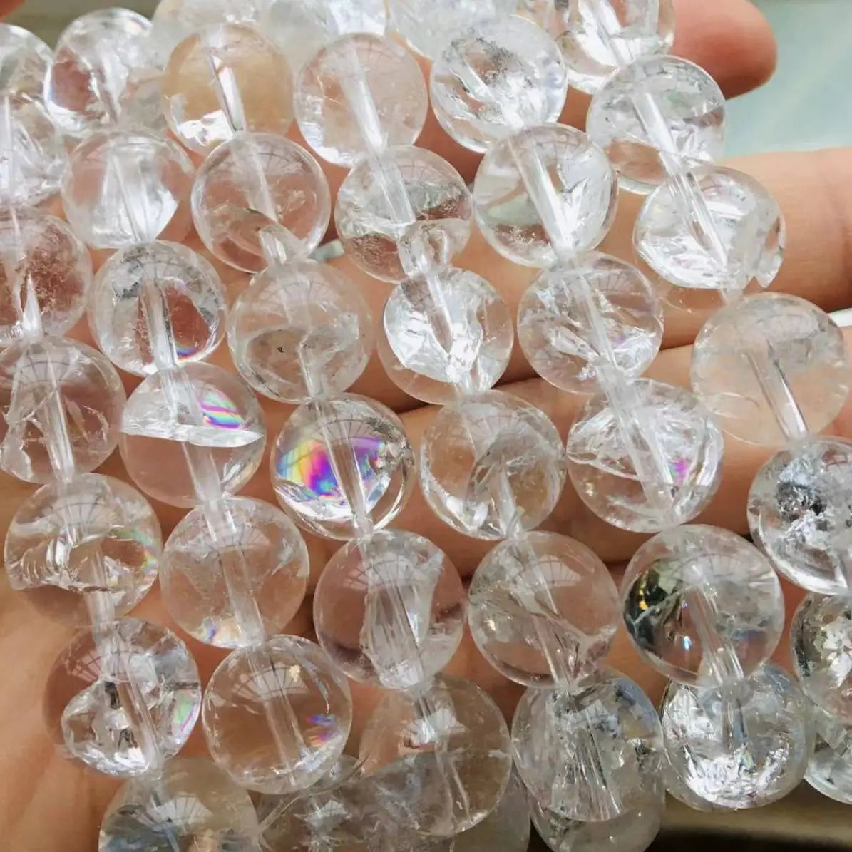 Approx7-12mm A + природные трещины кварцевый браслет с мощной радужной энергией 
Approx7-12mm A + природные трещины кварцевый браслет с мощной радужной энергией