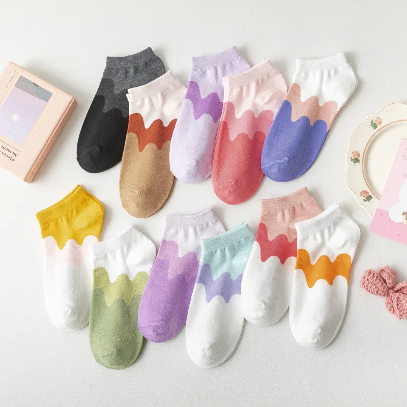 Gradient Socks Women's Simple Kawaii Knitting Cotton Harajuku Summer Woman Clothes Fashion Small Fresh Short Tube
Gradient Socks Women's Simple Kawaii Knitting Cotton Harajuku Summer Woman Clothes Fashion Small Fresh Short Tube