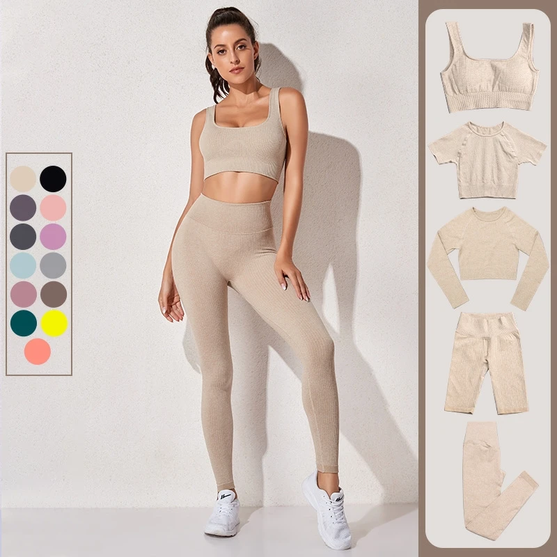 3pcs Sets Seamless Knit Striped Yoga Suit Suit for Women's Quick-drying Hip-lifting Fitness Yoga Pants Sportswear Gym Set Women
3pcs Sets Seamless Knit Striped Yoga Suit Suit for Women's Quick-drying Hip-lifting Fitness Yoga Pants Sportswear Gym Set Women