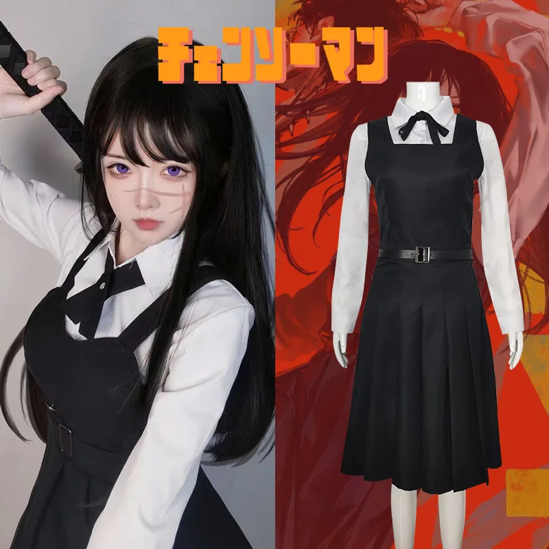 

Костюм для косплея аниме бензопила митака АСА, черная униформа, плиссированная юбка, искусственная война, косплей, японская школьная форма