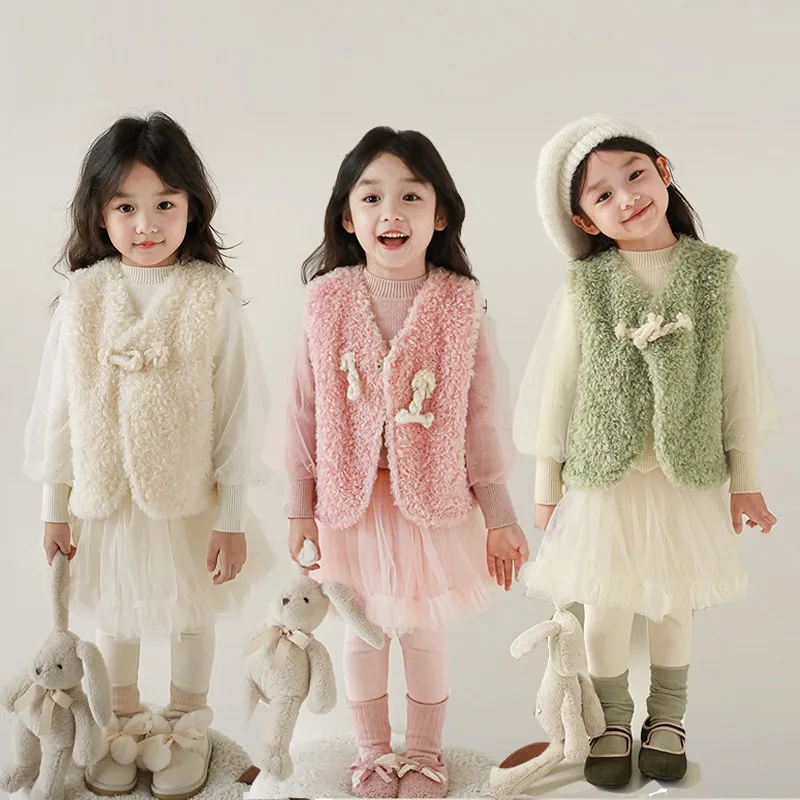 Girls Vest Autumn Winter New Girls Sleeveless Hooded Fresh Plush Vest Jacket Kids Velvet Thickening Warm Vest Outwear Clothes
Girls Vest Autumn Winter New Girls Sleeveless Hooded Fresh Plush Vest Jacket Kids Velvet Thickening Warm Vest Outwear Clothes