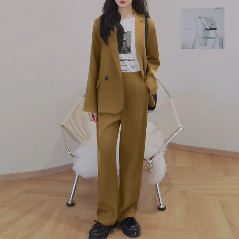 Suit Jacket Spring Autumn New Female Fashion Atmosphere Loose Slim Casual Long Double-breasted Suit Jacket Wide Leg Pants Suits
Suit Jacket Spring Autumn New Female Fashion Atmosphere Loose Slim Casual Long Double-breasted Suit Jacket Wide Leg Pants Suits