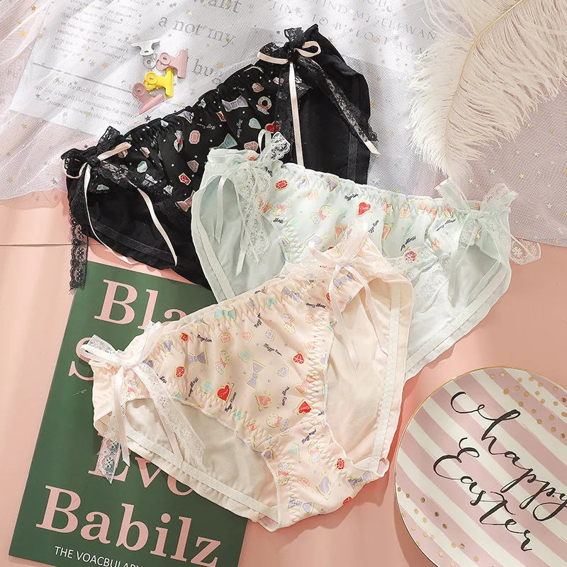 Plus Size Lingerie Japanese Sexy Cute Seamless Panties Briefs For Women Cotton Thong Floral Ruffles Blue Pink Black Underwear
Plus Size Lingerie Japanese Sexy Cute Seamless Panties Briefs For Women Cotton Thong Floral Ruffles Blue Pink Black Underwear