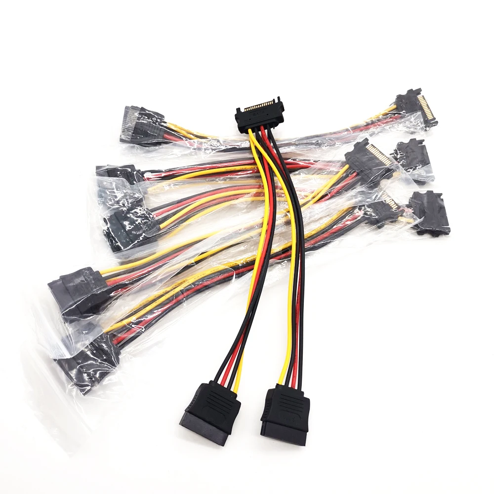 6Pcs SATA Power 15-pin Y-Splitter Cable Adapter Male to Female for HDD Hard Drive
6Pcs SATA Power 15-pin Y-Splitter Cable Adapter Male to Female for HDD Hard Drive