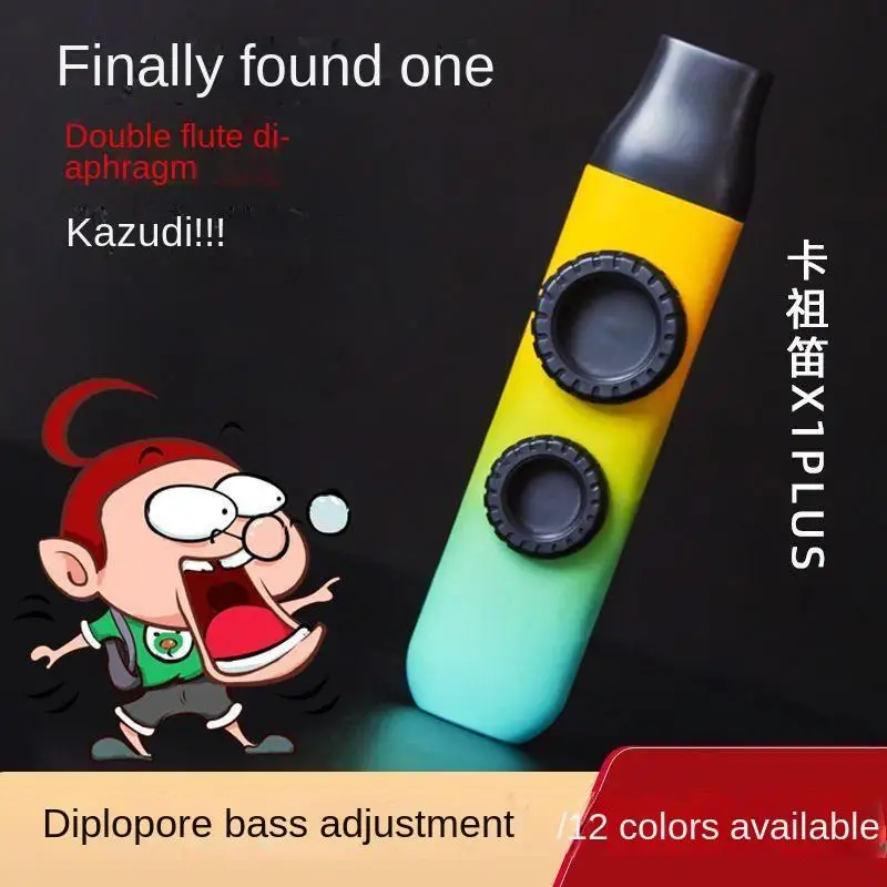 

1Pc New Double Film Dazzling Color Kazoo Double Hole Gradient Color Kazoo Guitar Accompaniment Musical Instrument
