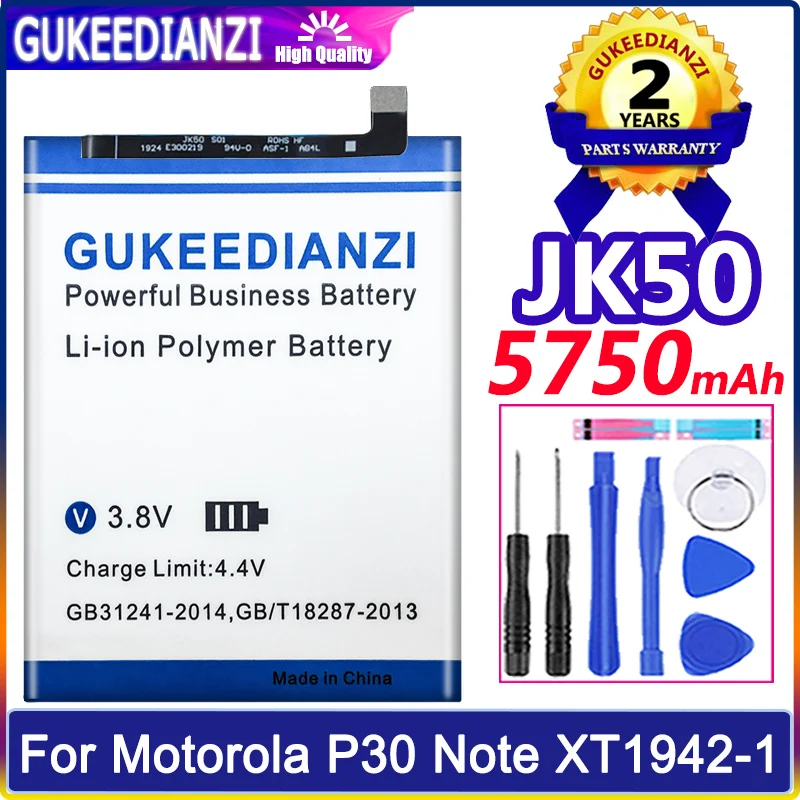 JK50 JK 50 5750mAh Battery For Motorola Moto One Power P30 Note P30Note XT1942-1 XT1942-2 Mobile Phone Batteria + Free Tools
JK50 JK 50 5750mAh Battery For Motorola Moto One Power P30 Note P30Note XT1942-1 XT1942-2 Mobile Phone Batteria + Free Tools