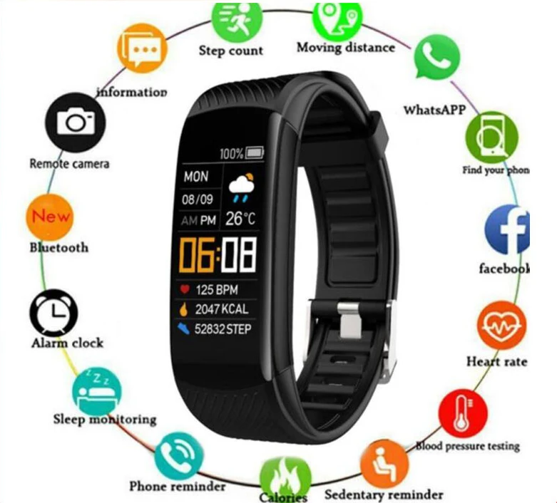 For Apple Huawei Xiaomi C5S Smart Bracelet Blood Pressure Monitor IP67 Heart Rate Monitor Smart Watch Tracking
For Apple Huawei Xiaomi C5S Smart Bracelet Blood Pressure Monitor IP67 Heart Rate Monitor Smart Watch Tracking