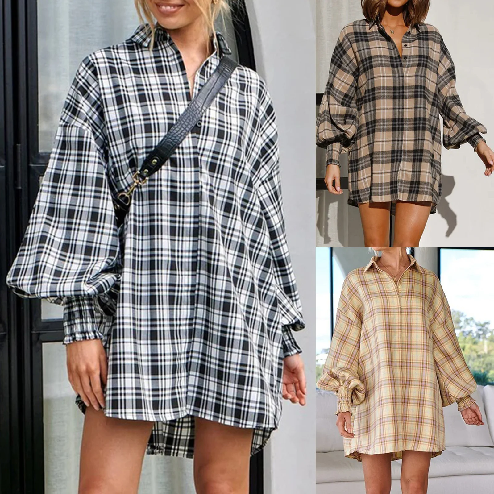 Women Long Lantern Sleeve Shirt Loose Lounge Blouse Dress Fashion Comfy Casual Fall Winter Mini Dress
Women Long Lantern Sleeve Shirt Loose Lounge Blouse Dress Fashion Comfy Casual Fall Winter Mini Dress