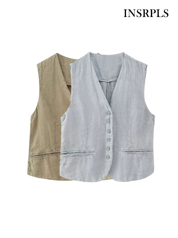 INSRPLS Women Fashion With Tab Asymmetric Linen Waistcoat Vintage V Neck Sleeveless Female Outerwear Chic Vest Tops
INSRPLS Women Fashion With Tab Asymmetric Linen Waistcoat Vintage V Neck Sleeveless Female Outerwear Chic Vest Tops