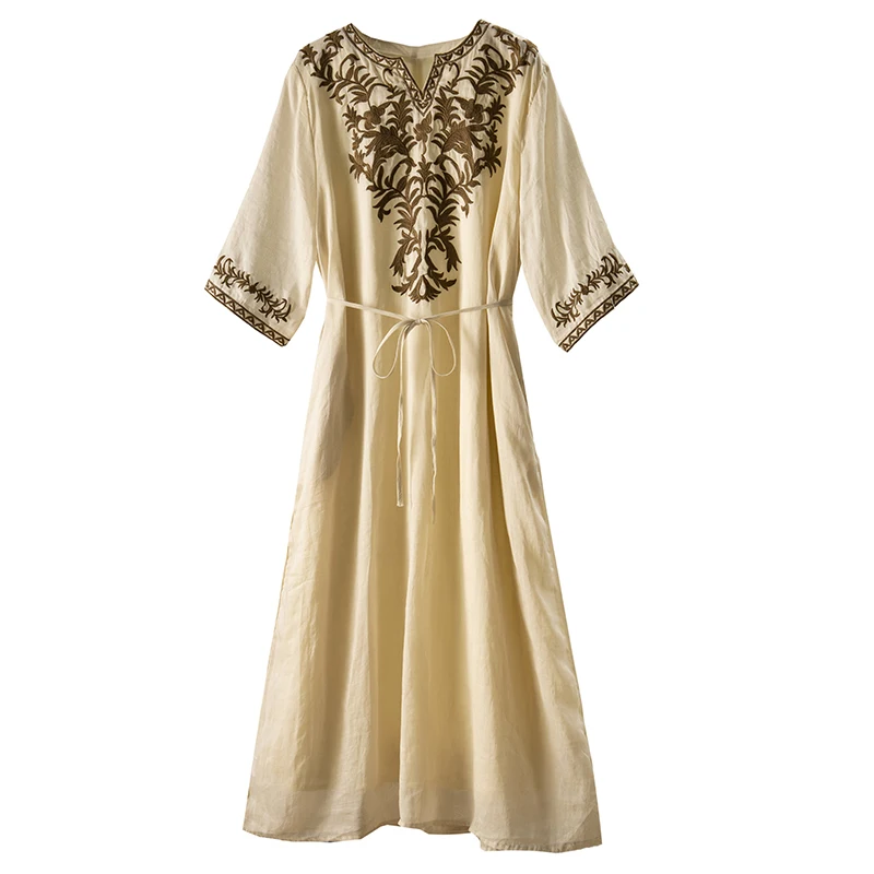 Indie Folk Summer Dress Women 2023 Loose Fit Ramie A-LINE Mid-Calf V-Neck Half SLEEVE Pullover Vestidos De Fiesta
Indie Folk Summer Dress Women 2023 Loose Fit Ramie A-LINE Mid-Calf V-Neck Half SLEEVE Pullover Vestidos De Fiesta