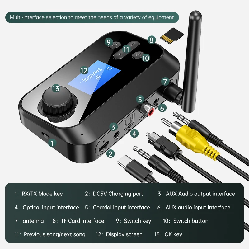 Bluetooth передатчик приемник для ТВ дома стерео наушники, 3 в 1 Bluetooth 5,0 аудио адаптер с экраном, AptX низкая задержка,
Bluetooth передатчик приемник для ТВ дома стерео наушники, 3 в 1 Bluetooth 5,0 аудио адаптер с экраном, AptX низкая задержка,