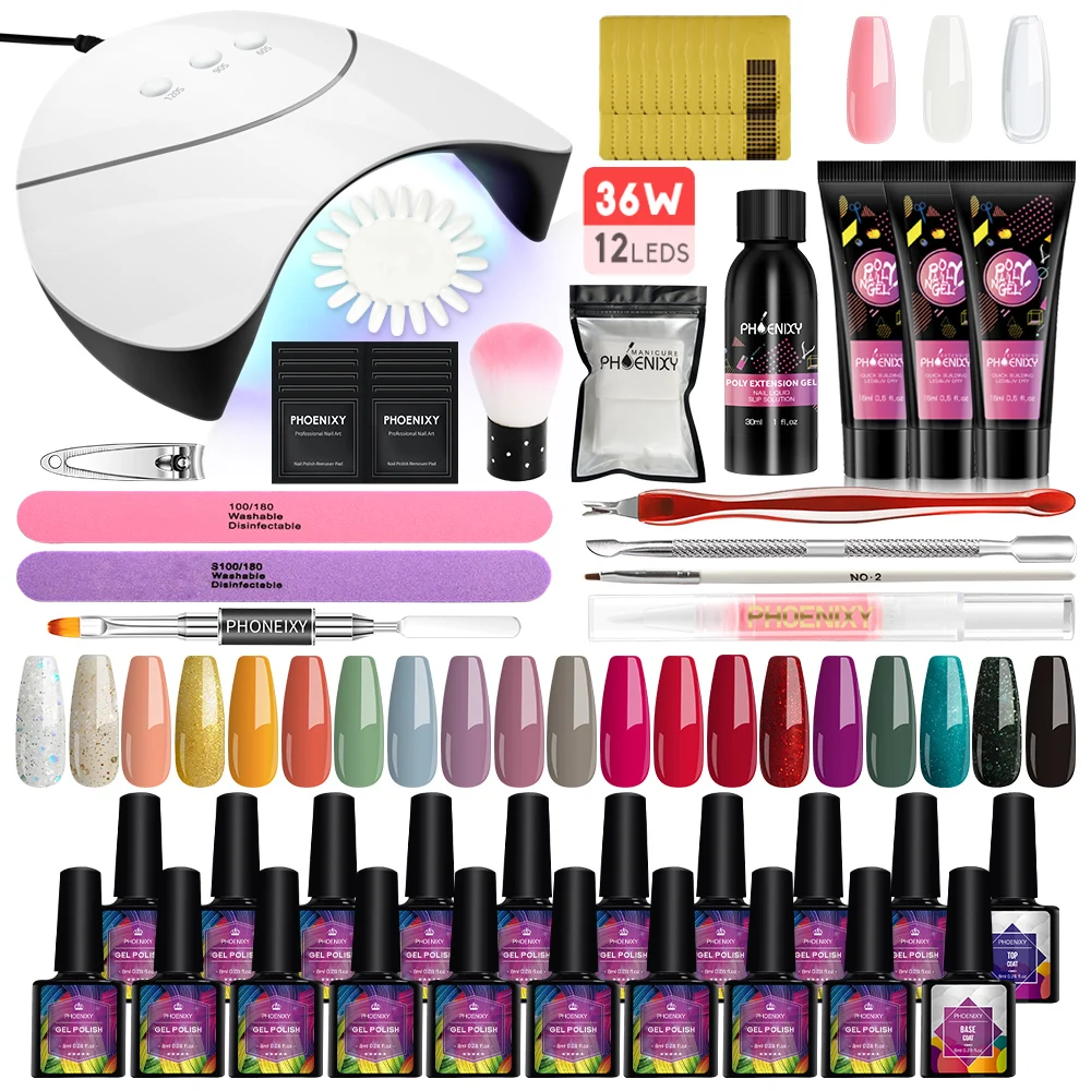 Nail Kit Gel Nail Polish Set with UV LED Lamp Poly Nail Gel Kit Fast Shipping Acrylic Powder Nail Set Manicure Art Tools Kit
Nail Kit Gel Nail Polish Set with UV LED Lamp Poly Nail Gel Kit Fast Shipping Acrylic Powder Nail Set Manicure Art Tools Kit