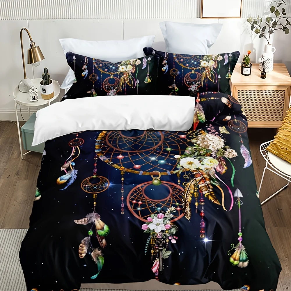 3pcs Boho Bedding Dreamcatcher And Arrow Print Bedding National Guest Room Duvet Cover Set (1pc* Duvet Cover + 2pcs Pillowcase)
3pcs Boho Bedding Dreamcatcher And Arrow Print Bedding National Guest Room Duvet Cover Set (1pc* Duvet Cover + 2pcs Pillowcase)