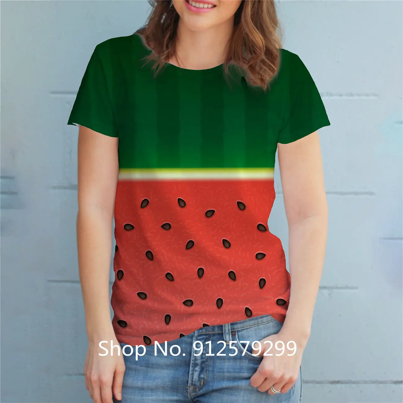 2022 Women's Fashion T Shirt Casual Short Sleeve Watermelon Printing Tee Shirt Round Neck Tops 
2022 Women's Fashion T Shirt Casual Short Sleeve Watermelon Printing Tee Shirt Round Neck Tops