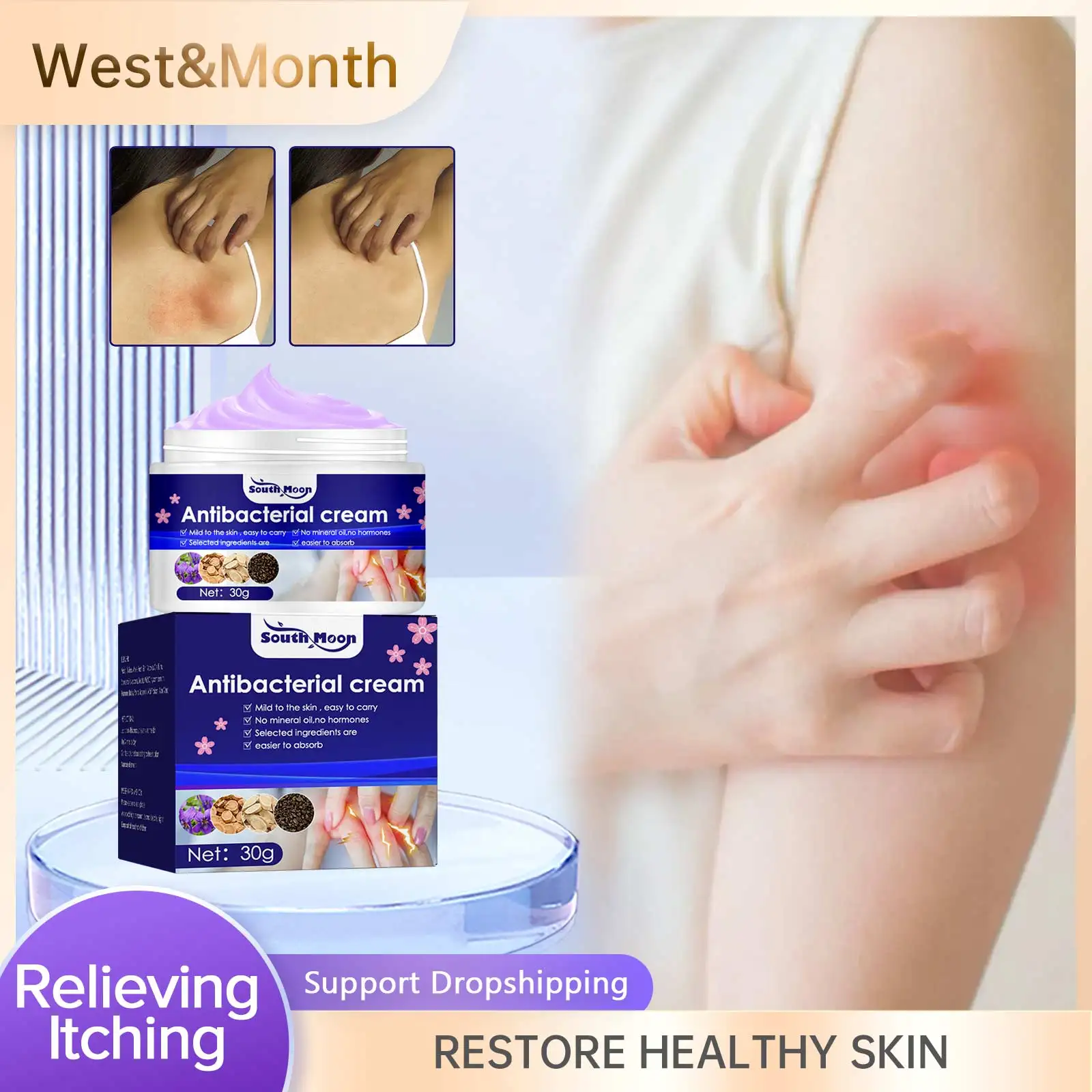 Антибактериальный Крем для лечения зуда и укуса от комаров, 30 г
Антибактериальный Крем для лечения зуда и укуса от комаров, 30 г