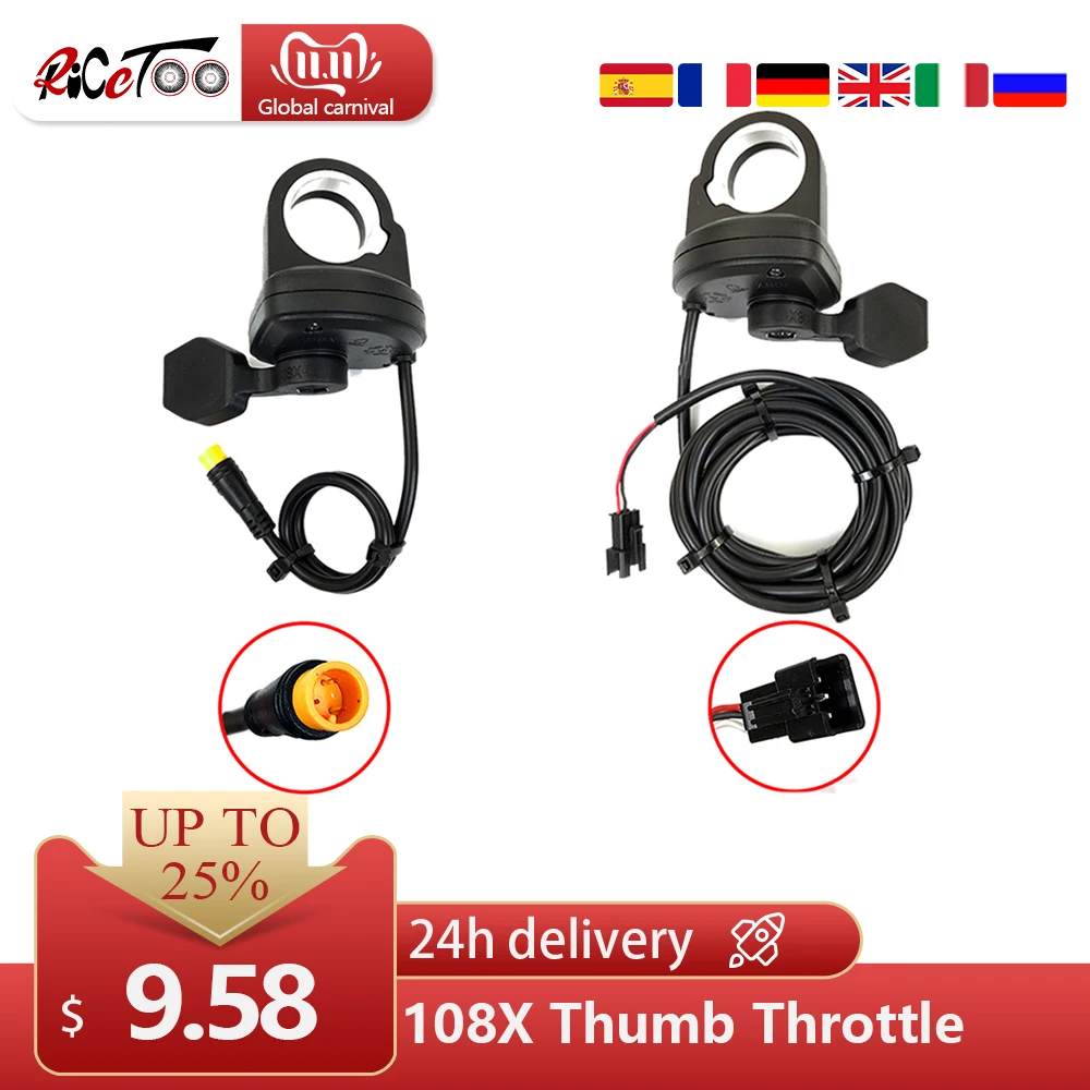 Wuxing 108X Thumb Throttle Ebike Thumb Throttle Plastic Finger Throttle 12V24V36V48V52V60V72V Left and Right Trigger Throttle
Wuxing 108X Thumb Throttle Ebike Thumb Throttle Plastic Finger Throttle 12V24V36V48V52V60V72V Left and Right Trigger Throttle
