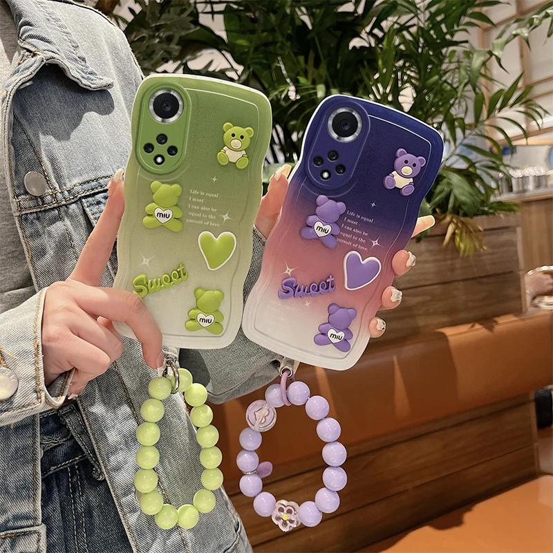 Phone Case for Huawei Nova 9 Huawei Nova 9 Pro Huawei Nova 9 SE Wavy Gradient 3D Sweet Bear Hand Strap Bracelet Back Cover
Phone Case for Huawei Nova 9 Huawei Nova 9 Pro Huawei Nova 9 SE Wavy Gradient 3D Sweet Bear Hand Strap Bracelet Back Cover