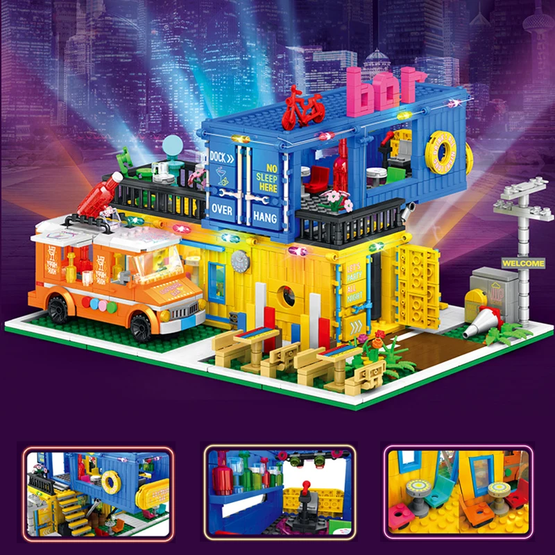 MOC Container Ballroom Model Building Blocks City Street View Bar Classic Mini Bricks Toy Gift for Kids Adult 12 14 15 Years Old
MOC Container Ballroom Model Building Blocks City Street View Bar Classic Mini Bricks Toy Gift for Kids Adult 12 14 15 Years Old