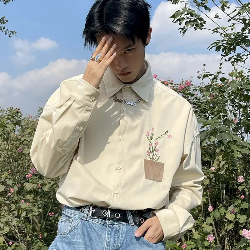 Spring 2023 Men Fashion White Button Up Collared Shirt Floral Print Long Sleeve Top Blouse Women New
Spring 2023 Men Fashion White Button Up Collared Shirt Floral Print Long Sleeve Top Blouse Women New