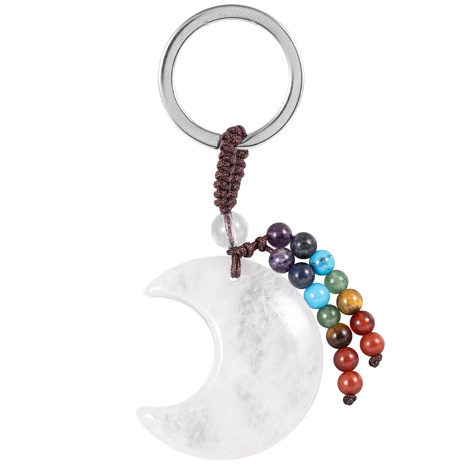 Hand Craved Crystal Stone Crescent Moon Shape Key Chain With 7 Chakra Beads Key Ring Wallet Backpack
Hand Craved Crystal Stone Crescent Moon Shape Key Chain With 7 Chakra Beads Key Ring Wallet Backpack