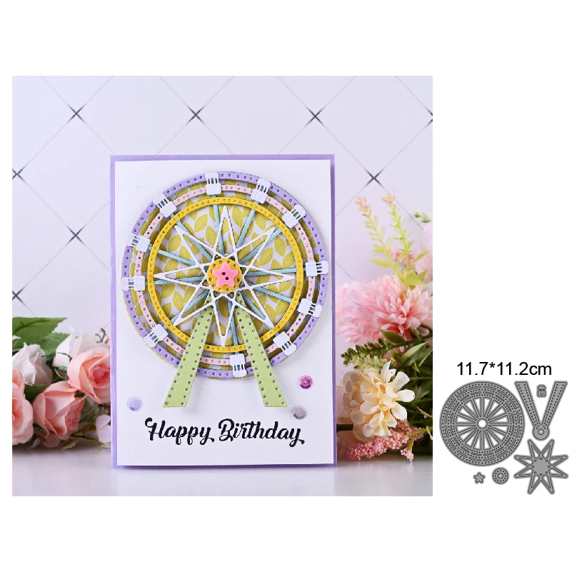 Ferris wheel puzzle stitching combination DIY metal cutting knife mold greeting card hanging card scrapbook decorative craft emb
Ferris wheel puzzle stitching combination DIY metal cutting knife mold greeting card hanging card scrapbook decorative craft emb