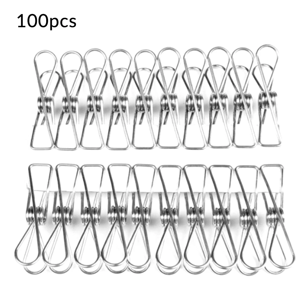 100pcs Stainless Steel Clothes Peg Elastic Clip for Laundry Home Multi-Purpose Quilt Pin Tool
100pcs Stainless Steel Clothes Peg Elastic Clip for Laundry Home Multi-Purpose Quilt Pin Tool