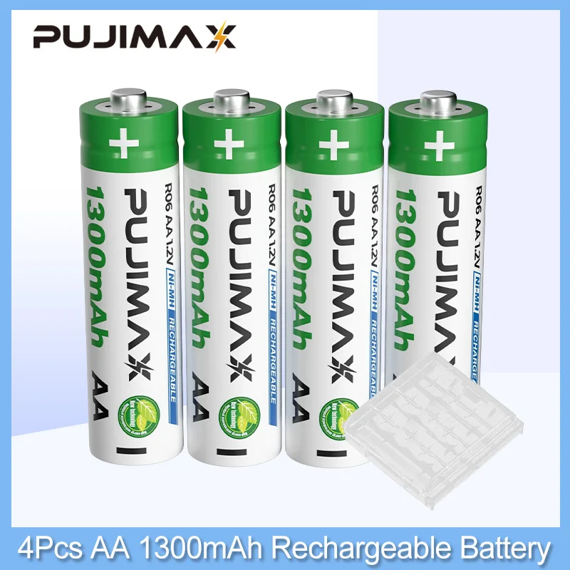PUJIMAX 4Pcs AA Ni-MH Battery 1300mAh Rechargeable Battery Pack Stable Output Universal Toys Early Education Machine Flashlight
PUJIMAX 4Pcs AA Ni-MH Battery 1300mAh Rechargeable Battery Pack Stable Output Universal Toys Early Education Machine Flashlight