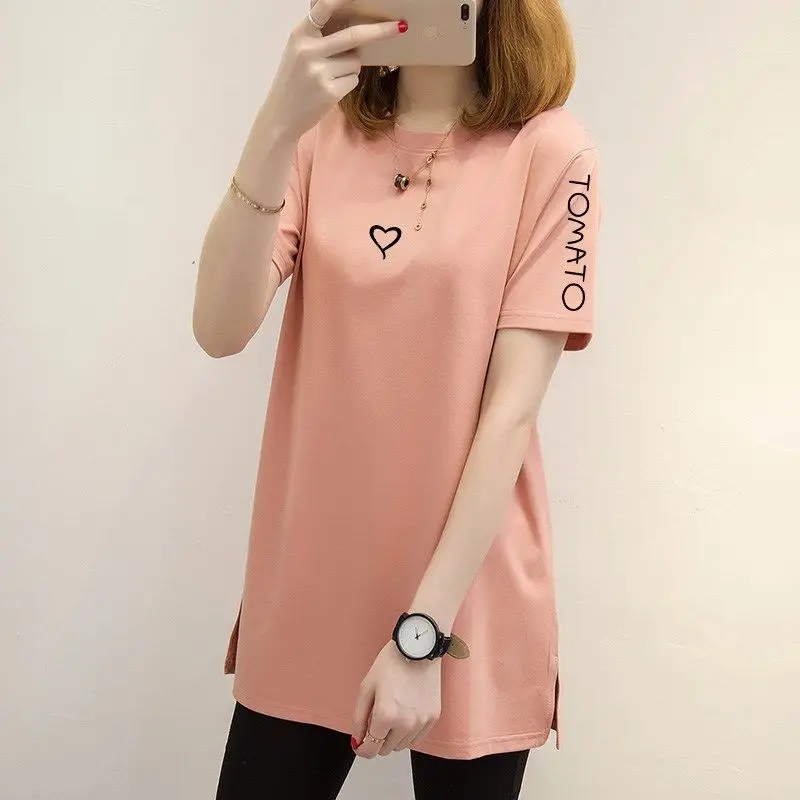 2021 korean version of the new summer women's coat big yards long section of loose t-shirt white short sleeve casual t-shirts
2021 korean version of the new summer women's coat big yards long section of loose t-shirt white short sleeve casual t-shirts