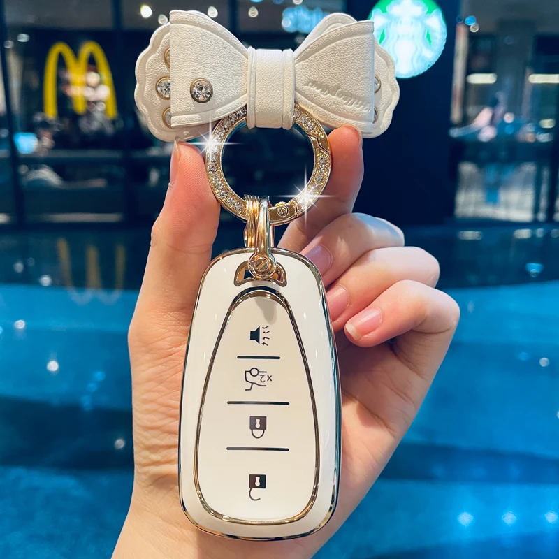 Bow Keyring 4 Button TPU Car Key Case Cover for Chevrolet New Malibu XL Equinox Car Holder Shell Auto Accessories Key Fob Cover 
Bow Keyring 4 Button TPU Car Key Case Cover for Chevrolet New Malibu XL Equinox Car Holder Shell Auto Accessories Key Fob Cover