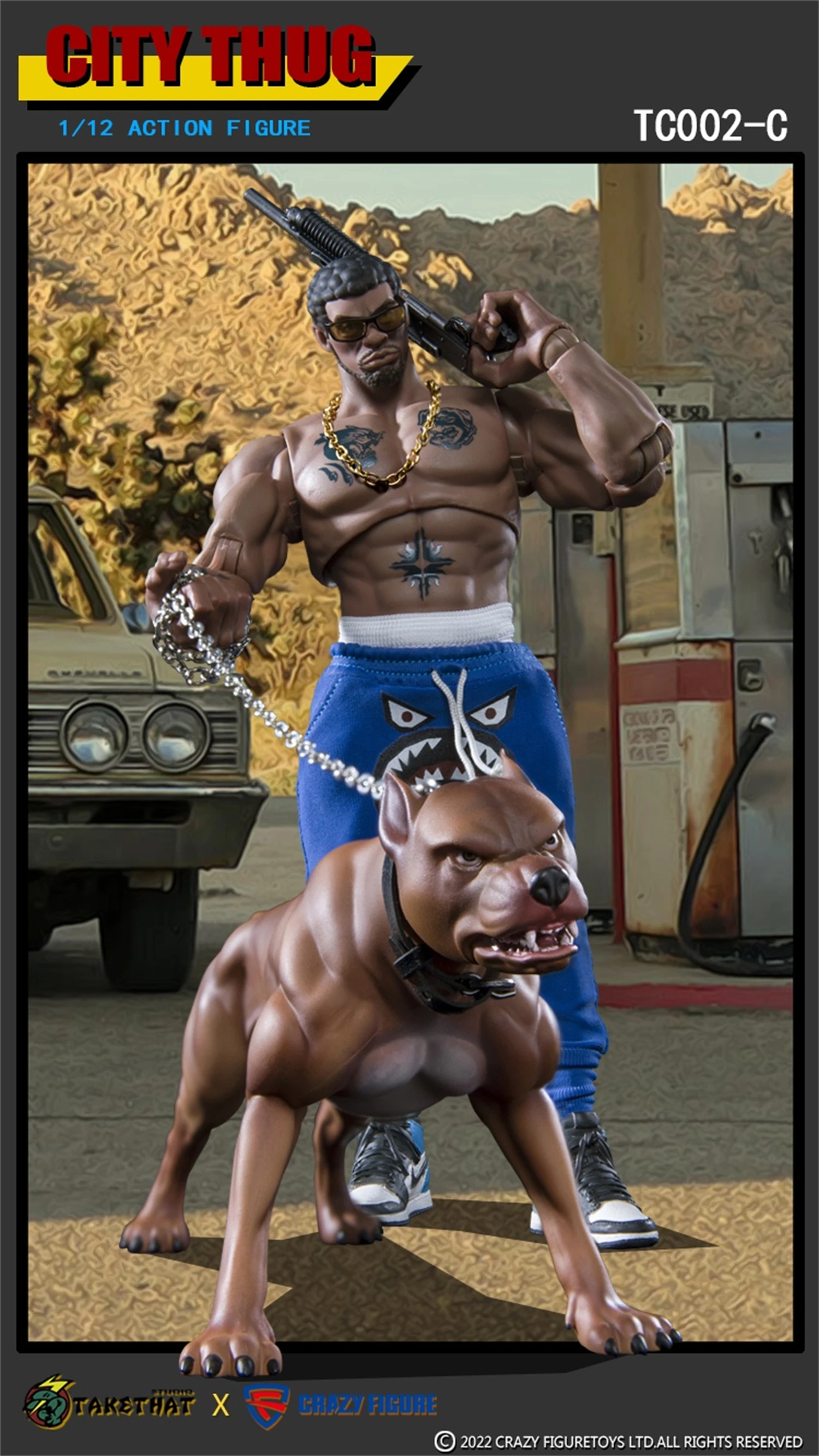 TAKETHATX CRAZY FIGURE 1/12 TC002C Black Man Action Figure 6inches With Dog
TAKETHATX CRAZY FIGURE 1/12 TC002C Black Man Action Figure 6inches With Dog
