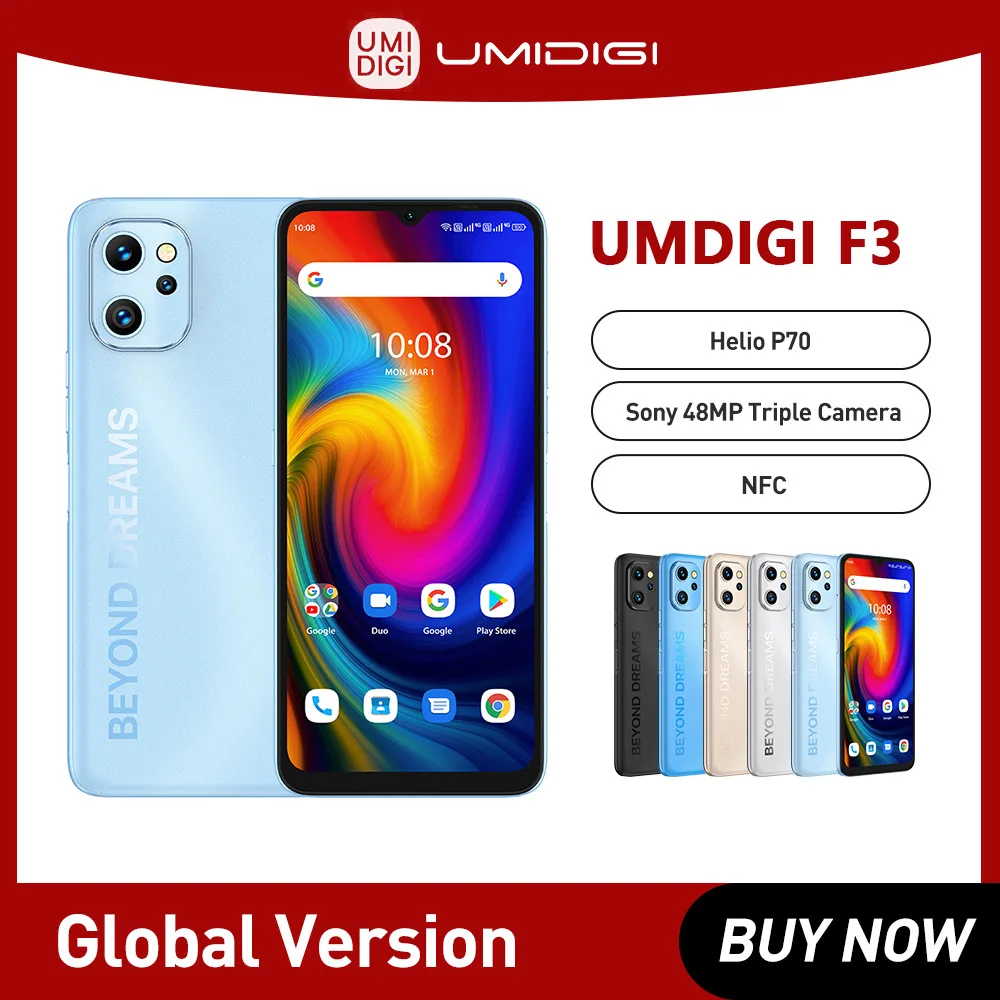 Разблокированный смартфон UMIDIGI F3, Android, телефон с версией lehelio P70, 8 ГБ, 128 ГБ, 48 МП, ии Тройная камера, дисплей 6,7 дюйма, сотовый телефон 5150 мАч
Разблокированный смартфон UMIDIGI F3, Android, телефон с версией lehelio P70, 8 ГБ, 128 ГБ, 48 МП, ии Тройная камера, дисплей 6,7 дюйма, сотовый телефон 5150 мАч