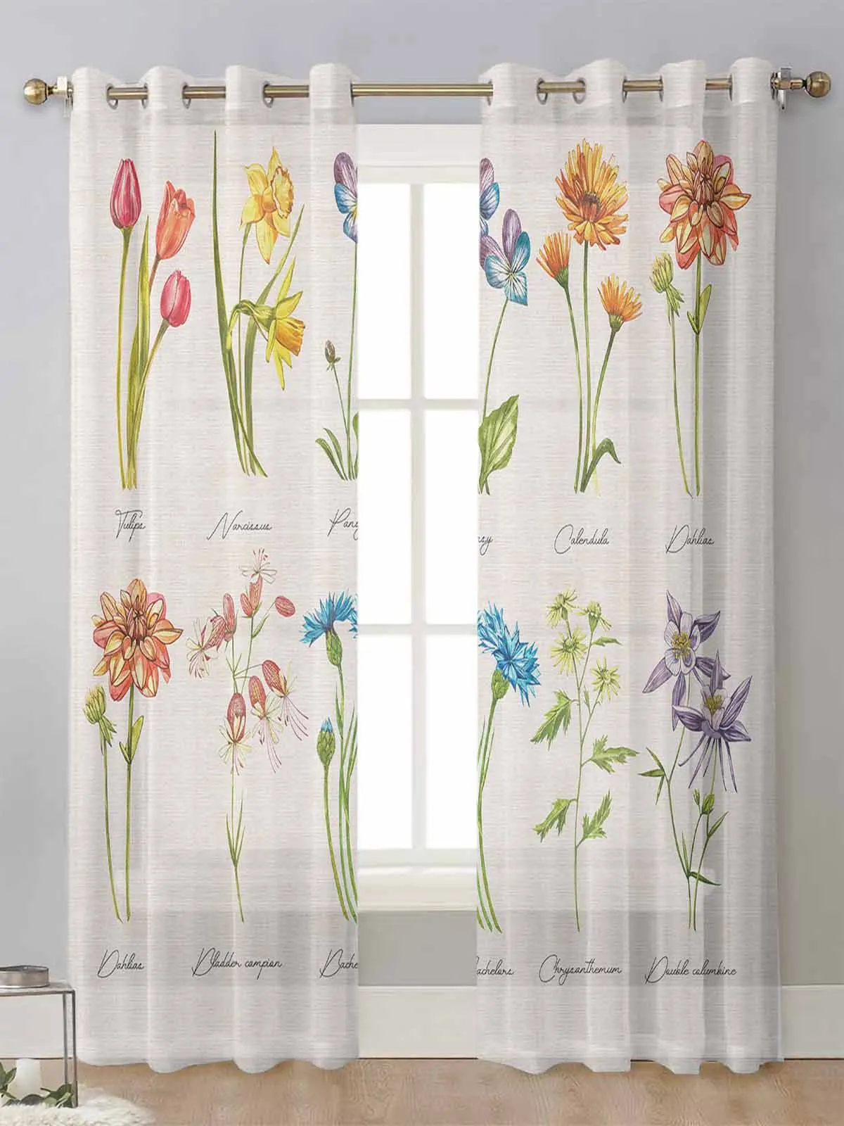 Vintage Flowers Herbaceous Plant Linen Texture Sheer Curtains Living Room Window Voile Tulle Curtain Cortinas Drapes Home Decor
Vintage Flowers Herbaceous Plant Linen Texture Sheer Curtains Living Room Window Voile Tulle Curtain Cortinas Drapes Home Decor