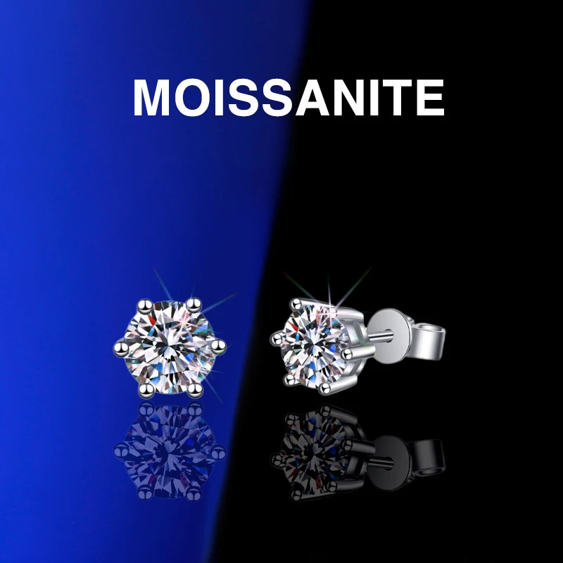 Genuine 925 Silver Moissanite Diamond Earring Certified 1Carat Round Gemstone Bright Charms For Woman Piercing Ear Jewelry
Genuine 925 Silver Moissanite Diamond Earring Certified 1Carat Round Gemstone Bright Charms For Woman Piercing Ear Jewelry