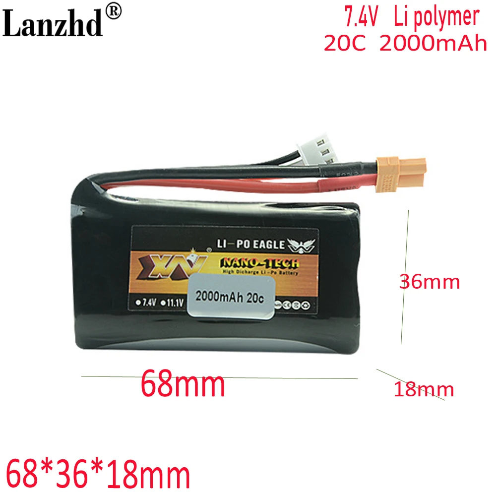 lithium battery 7.4V 2000mAh 20C For Model Aircraft Model Huina 580 583 582 Excavator 2S1p with XT30/JST/T/SM Pulg
lithium battery 7.4V 2000mAh 20C For Model Aircraft Model Huina 580 583 582 Excavator 2S1p with XT30/JST/T/SM Pulg