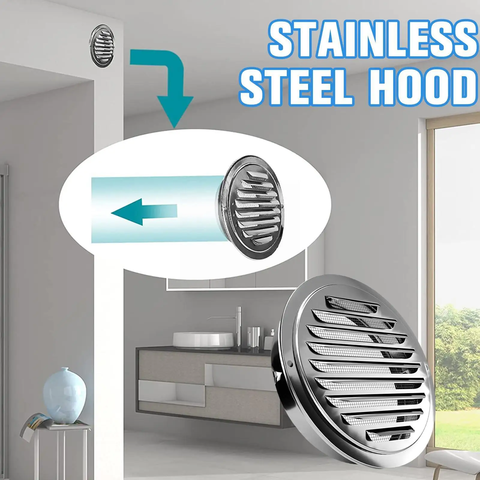 Thickened 304 Steel Hood Exterior Wall Flat Vent Pipe Range Kitchen Hood 201 Outlet Breathable Exhaust Hood V6x3 
Thickened 304 Steel Hood Exterior Wall Flat Vent Pipe Range Kitchen Hood 201 Outlet Breathable Exhaust Hood V6x3