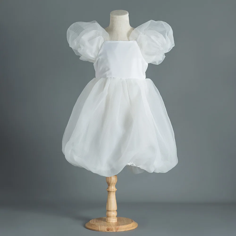 Summer Dress Girl White Bubble Sleeve Princess Dress Designer Style Fashion Girl Chiffon Dress Evening Dress Girls Aged 4 To 12
Summer Dress Girl White Bubble Sleeve Princess Dress Designer Style Fashion Girl Chiffon Dress Evening Dress Girls Aged 4 To 12