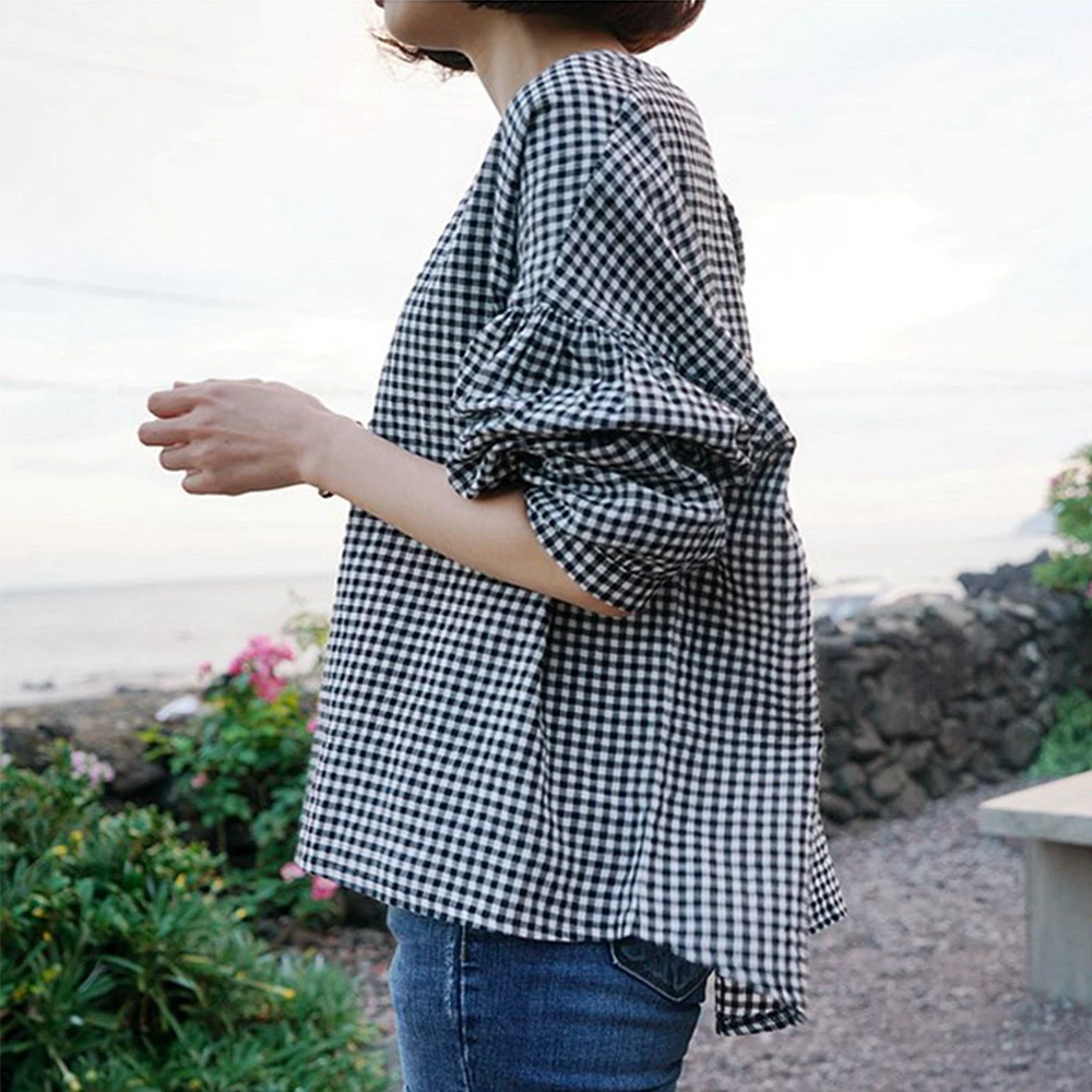2022 Ladies Spring New Blouse Long Sleeve Round Neck Plaid Shirt Loose Casual Women's Korean Fashion Tops Female Clothing
2022 Ladies Spring New Blouse Long Sleeve Round Neck Plaid Shirt Loose Casual Women's Korean Fashion Tops Female Clothing
