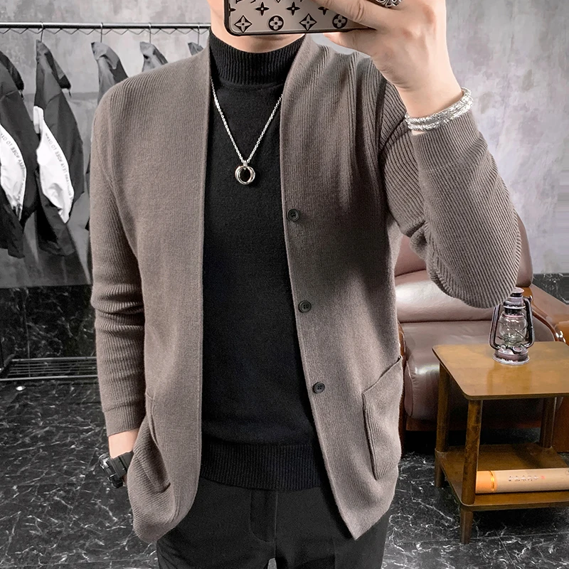 Autumn Winter New Solid Long Sleeve Cardigan Sweaters For Men Clothing 2022 V Neck Slim Fit Business Casual Knitwear Pull Homme
Autumn Winter New Solid Long Sleeve Cardigan Sweaters For Men Clothing 2022 V Neck Slim Fit Business Casual Knitwear Pull Homme