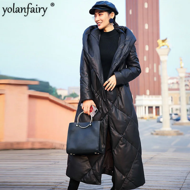 Real Winter Leather Jacket Women Sheepskin Coat Female Long Leather Down Jacket Hooded Fashion 2023 W9905 KJ4888
Real Winter Leather Jacket Women Sheepskin Coat Female Long Leather Down Jacket Hooded Fashion 2023 W9905 KJ4888