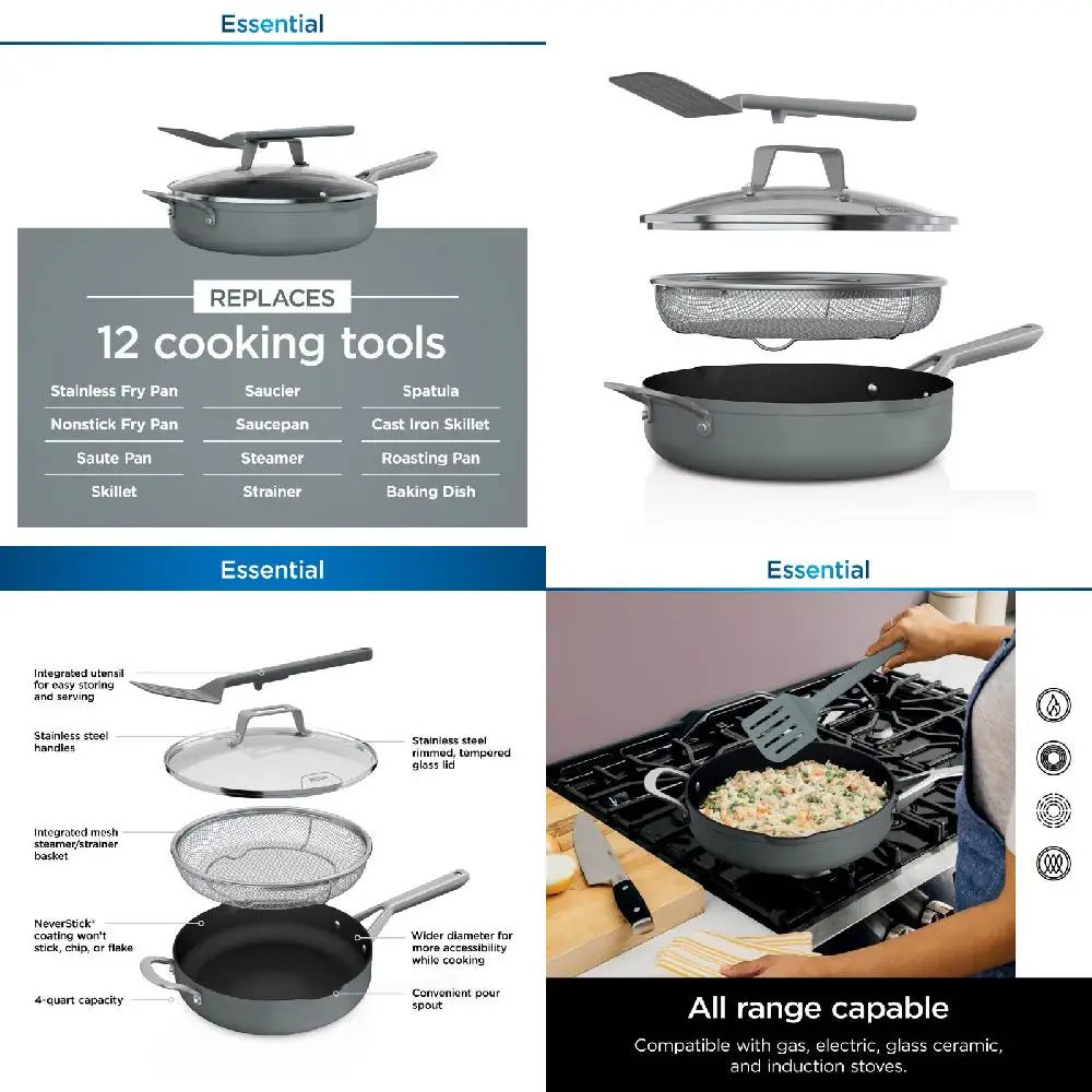 Enchanting Sea Grey Yummy Non-Stick Salt CW100GY Frying Pan - Perfectly Possible NeverStick Solution.
Enchanting Sea Grey Yummy Non-Stick Salt CW100GY Frying Pan - Perfectly Possible NeverStick Solution.