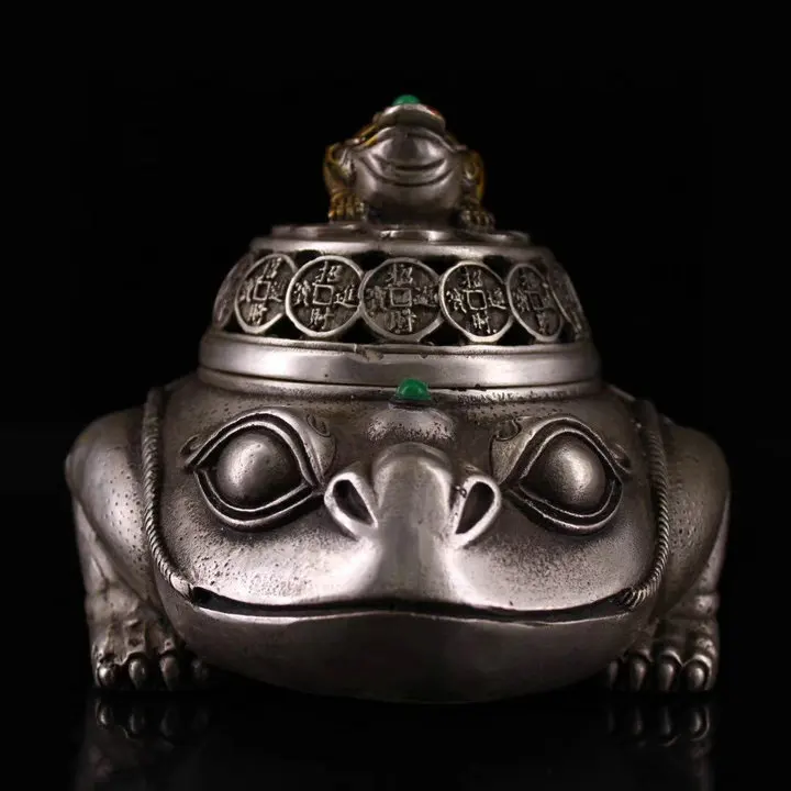 Тибетская старая тибетская Серебряная курильница Jin Bao для благовоний бытовая