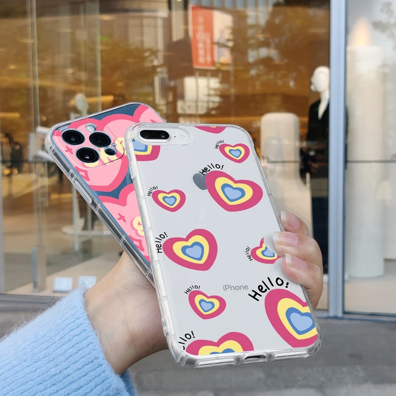 Pink heart love pattern Phone Case For iPhone 13 12 11 Pro XS Max 12 Mini 7 8 6s Plus X XR SE2 Case Transparent Soft TPU Cover
Pink heart love pattern Phone Case For iPhone 13 12 11 Pro XS Max 12 Mini 7 8 6s Plus X XR SE2 Case Transparent Soft TPU Cover